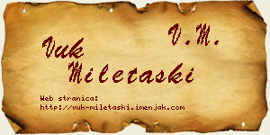 Vuk Miletaški vizit kartica